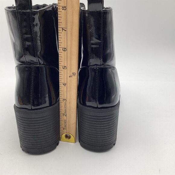 FOREVER 21 Women's Black Combat Boots Size 8 Mid-Calf Block Heel - Picture 9 of 9